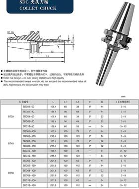 BT40高精度SDC后拉式高速刀柄BT40-SDC08-150 G2.5 25000RPM