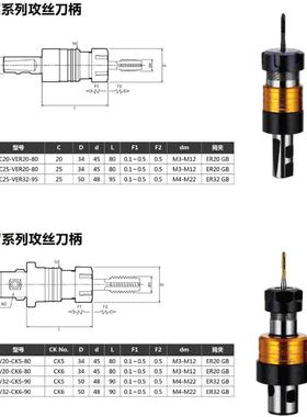 CK6镗刀柄刚性伸缩转换头攻丝套筒CK6-VER20 CK6-VER32攻牙刀柄