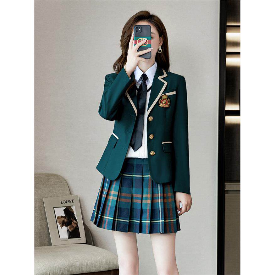 学院风西装外套女春秋2025新款高级感小个子JK制服职业西服套装裙