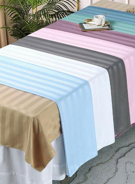 高档美容床单美容院床上专用单件白色带洞理疗按摩床单轻奢风纯色