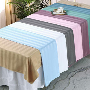 高档美容床单美容院床上专用单件白色带洞理疗按摩床单轻奢风纯色