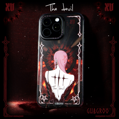Guagroo「恶魔The Devil」原创磁吸手机壳适用苹果16ProMax小众暗黑磨砂iphone15设计高级新双层14神秘不撞款