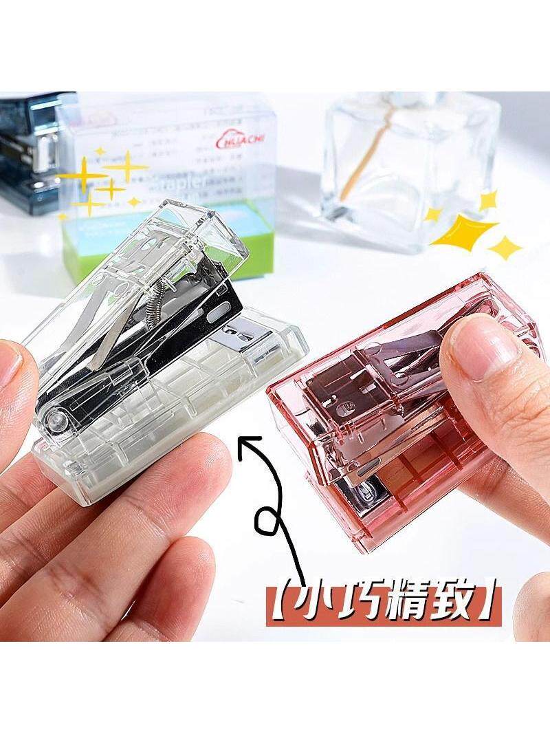 학생용 투명 스테이플러 미니 귀여운 소형 스테이플러 휴대용 사무용 노동 절약형 소형 및 범용