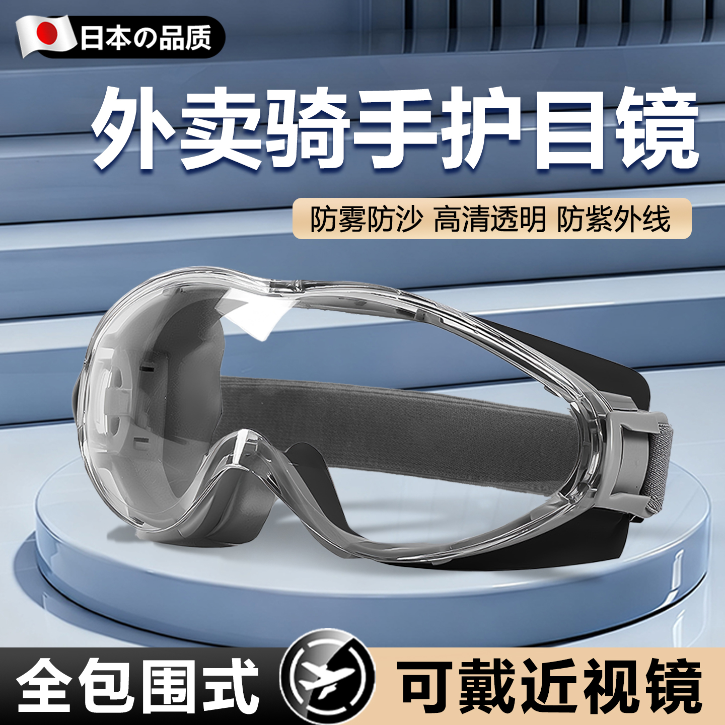 骑行防风眼罩可戴眼镜护目镜灰尘