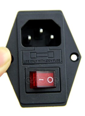 High quality Black Red AC 250V 10A 3 Terminal Power Socket w