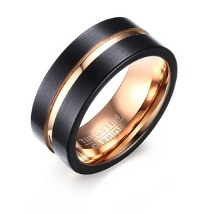 Wind tungsten steel ring 8MM men's wear ring black