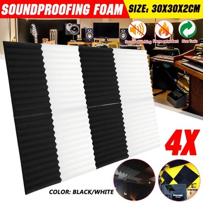 4pcs Studio Acoustic Foam Panels Soundproof Sponge Diffusers