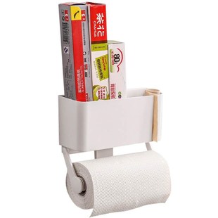 Kitchen towel rack from punched hanging paper magnet side