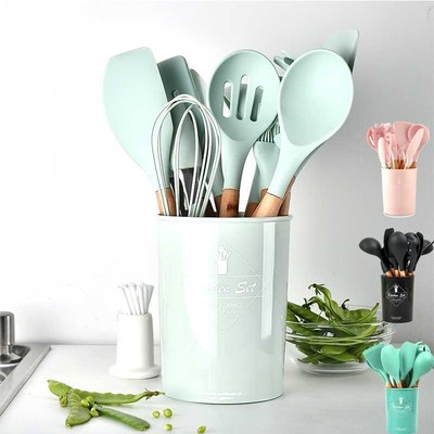 Silicone Kitchen Cooking Utensils Tools Set Non-stick Spatul