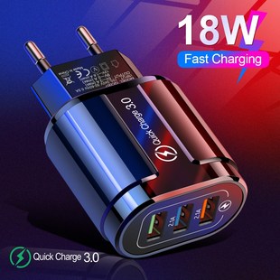 USB Charger Mobile Phone Chargers Travel Wall Quick Charge 3