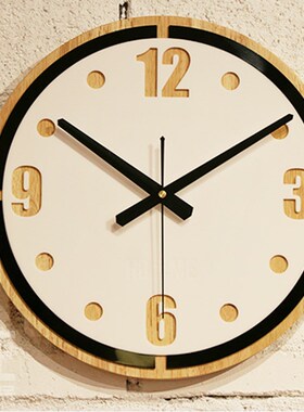 14 inches White Oak Soundless Quartz Wall Clock Home Decorat