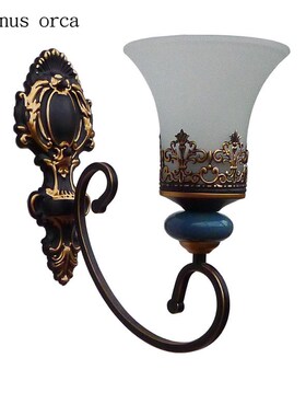 American country ceramic  wall lamp living room background w