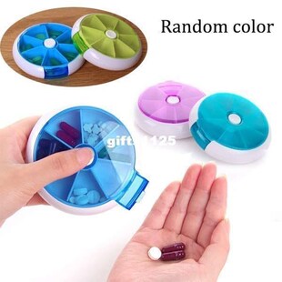 New Weekly Rotating Sort Pillbox Travel Pill Container Pills