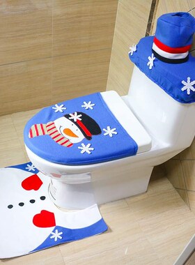 Merry Christmas Decor For Home Toilet Seat Rug Bathroom Chri