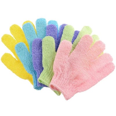 2/5pcPeeling Exfoliating Gloves Shower Body Brush Fingers B