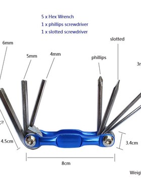 *2.5-6mm Folding Hex Wrench Set Slotted Phillips Screwdriver