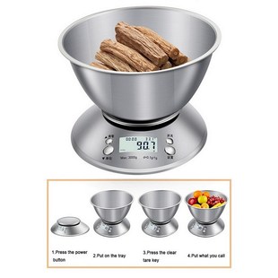 Food Scale Stainless Steel Digital Kitchen Weight with Remov
