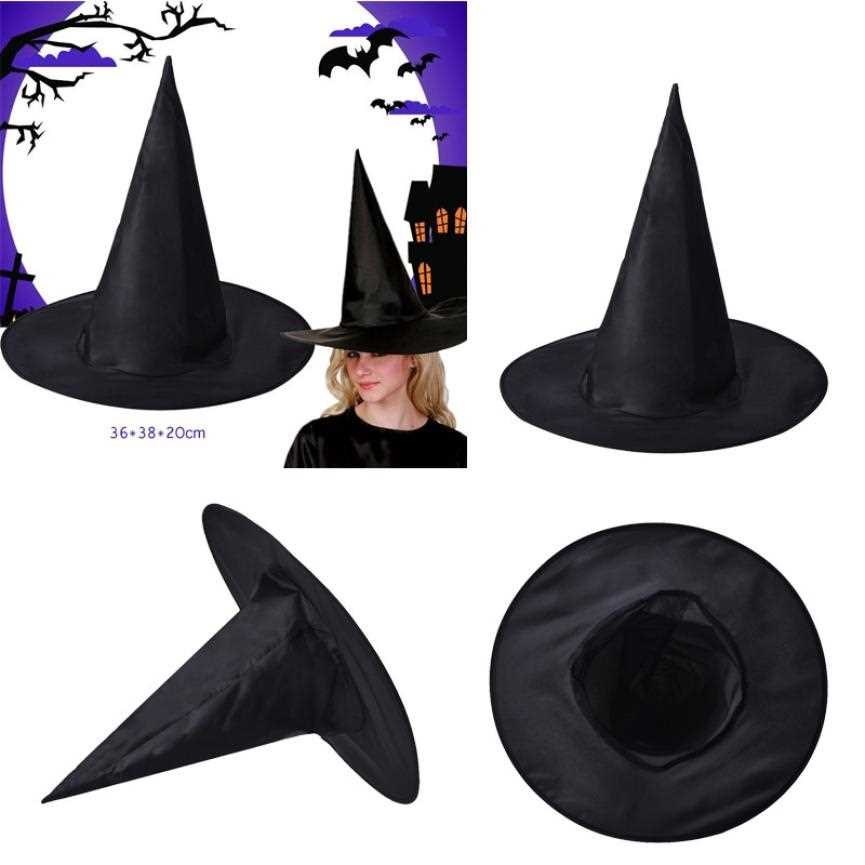 Hats Props  Sending 1Pcs Adult Womens Black Witch Hat Fo