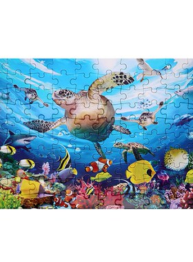 100 Pieces Jigsaw Paper Puzzle Cartoon Underwater World Puz