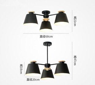 Colorful Chandelier Lighting  Living Room LED Lustre Wooden