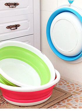 Folding Bucket Basins Portable Camping Fishing Car Washing T