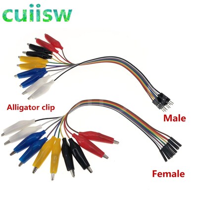 20cm 30cm  Color end alligator clip jumper wire male and fem