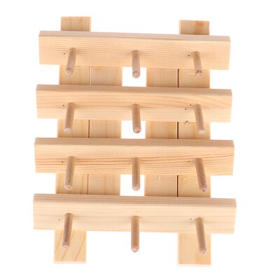 Wooden 12 Spools Shelf Bobbin Holder Sewing Thread Stand Ra