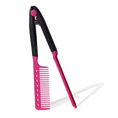 women ladies v type hair straightener comb curly straight ha