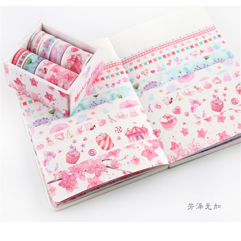 10 Pcs Washi Tape Set Stickers Scrapbooking Masking Wash Tap