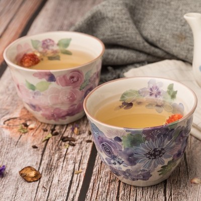 Ceramic tea cup Japanese tea set Hefeng simple cherry blosso