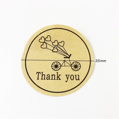 100PCS/lot Round Vintage Kraft Label er Thank you DIY Multif