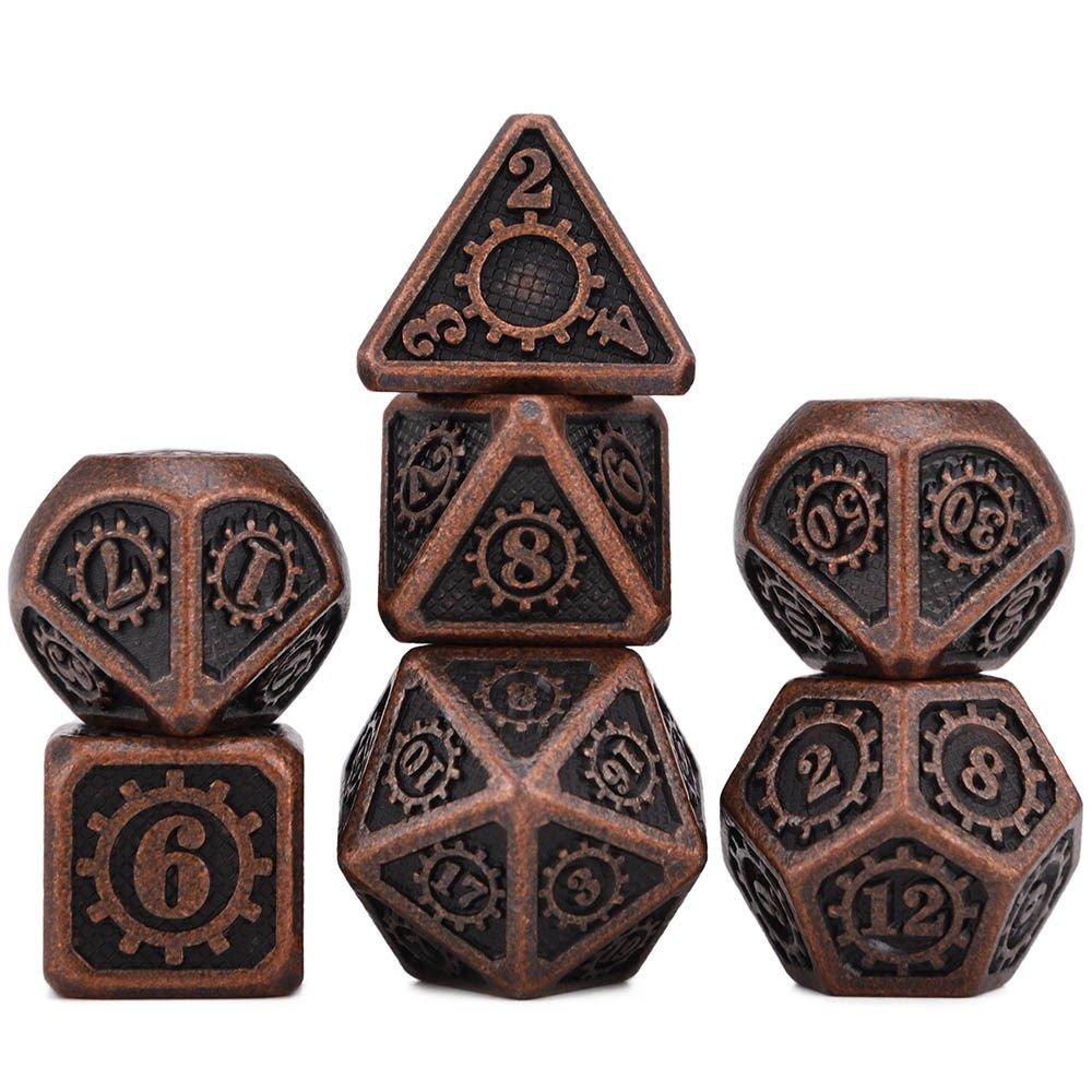 Mechanical Dice for DnD Tabletop RPGs  7pcs/set Metal Dice w