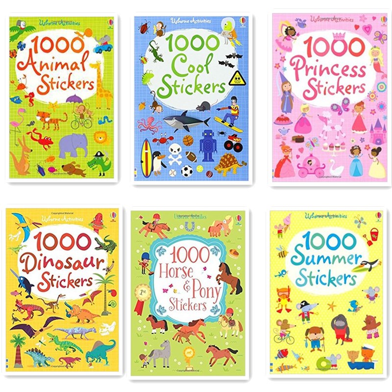 1000 pcs Cartoon Scene Stickers Kids Sticker Books with Ani