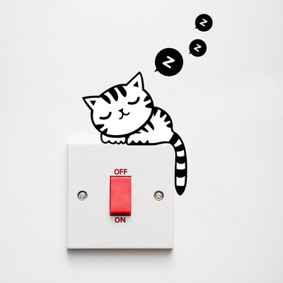 Cartoon Removable Cute Lovely Black  sleep Socket Switch