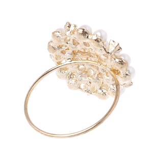 Exquisite Pearls Diamond Napkin Ring Serviette Buckle Holder