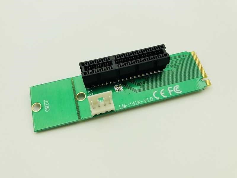 NGFF Riser M2 M.2 to PCI-E 4x 1x Slot Riser Card Converter A