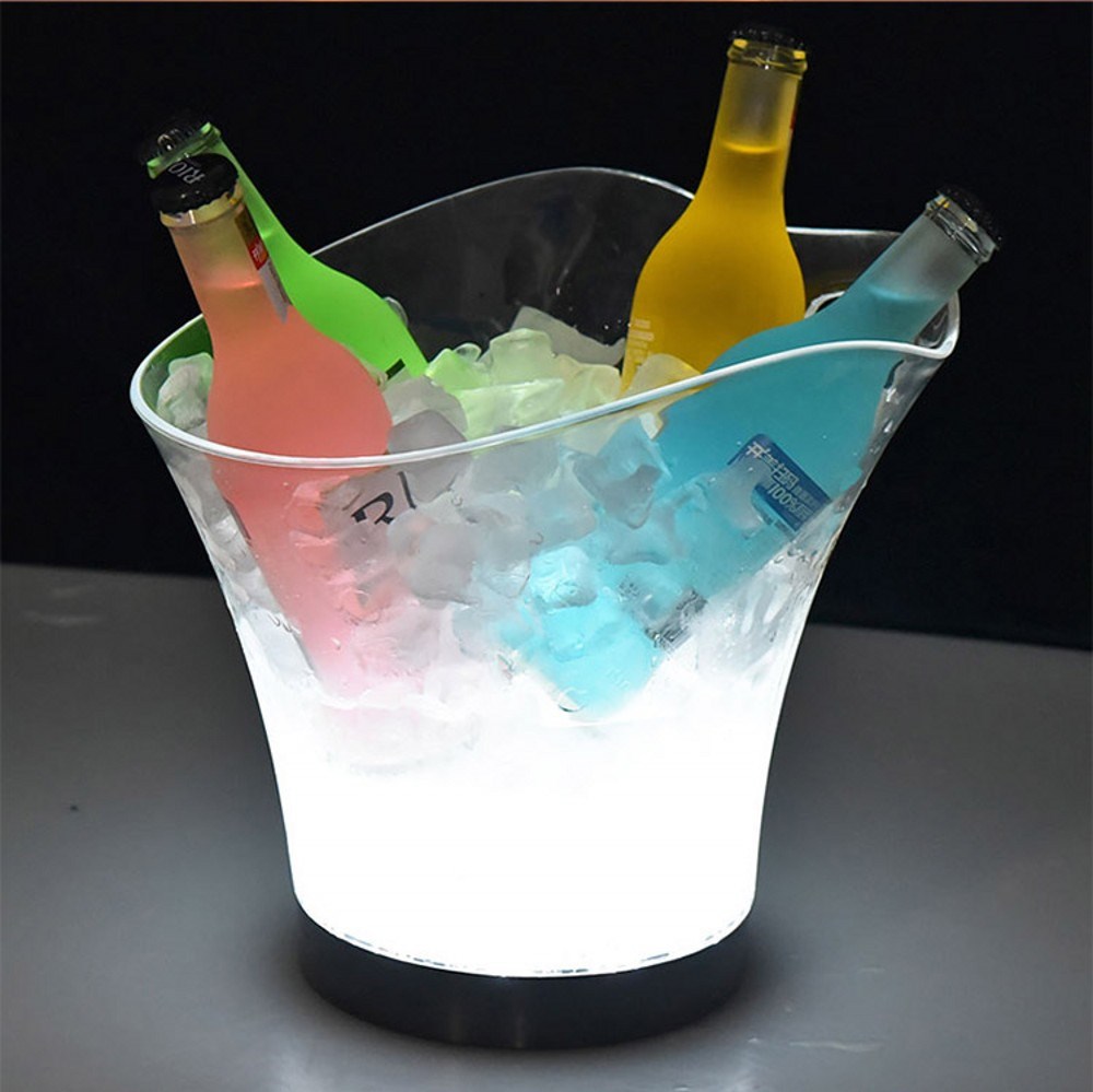 LED Rechargeable Ice Bucket 5.5L wine whisky Cooler Colors C