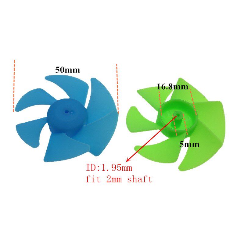 2PC 50mm Turbofan Six-blade propeller Model making fit 2mm s