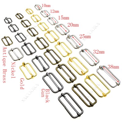 5pcs/pack Metal Slides Tri-Glides Wire-med Roller Pin Buckle
