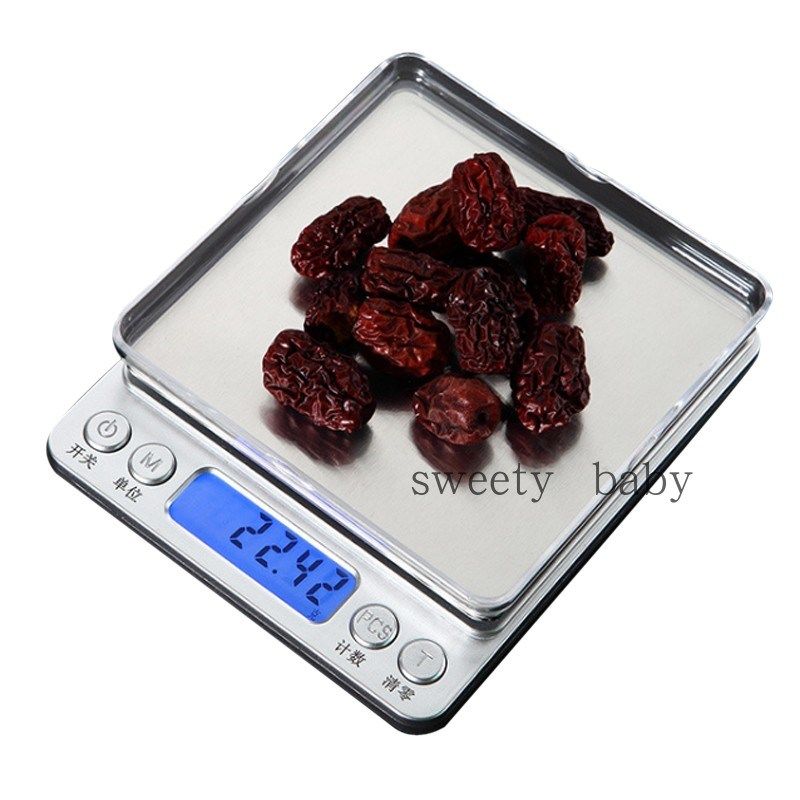 01/0.1g precision lcd digital scales 500g/1/2/3kg mini ele