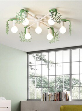 LED Ceiling Lights With Tree Shape Metal Leaves  Living Room