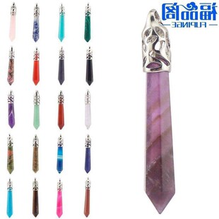 Natural Crystal Hexagon Pendant Quartz Stone Necklace gift