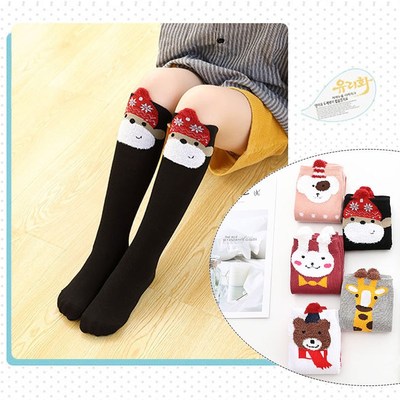 Girls Socks Cotton Knee High Socks Animals Cartoon Design P