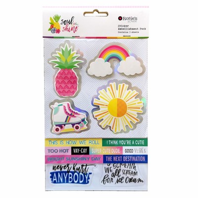 CRZCrafter 3 mixed sticker embellishment set 3D foil design