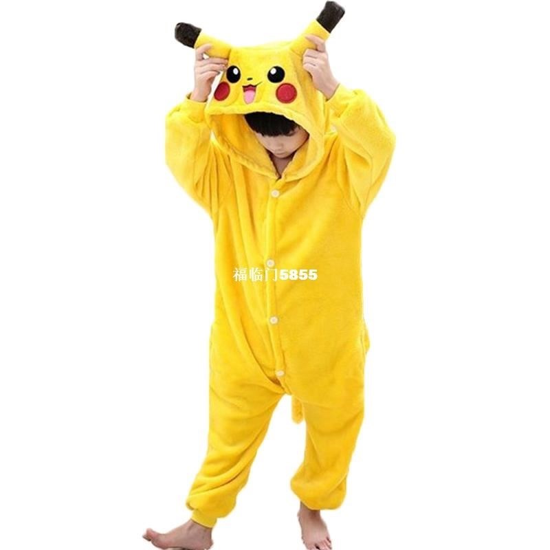 Anime Flannel Pijama Baby Girl Pyjama Pikachua Stitch Cospla
