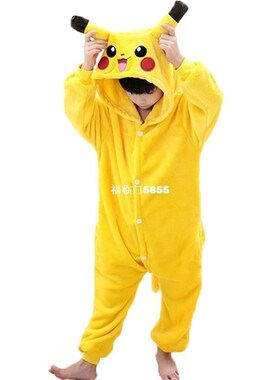 Anime Flannel Pijama Baby Girl Pyjama Pikachua Stitch Cospla