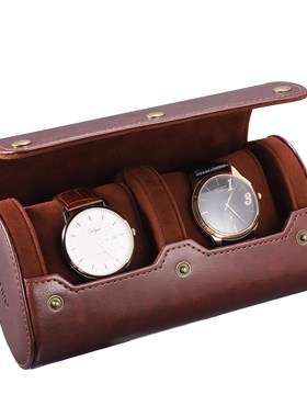 NICERIO Travel Watch Case PU Leather Watch Box 2 Slots Watc