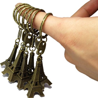10pcs/lot Paris Eiffel Tower Keychains Bronzed 5cm Height M