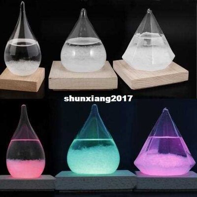 Fairy Storm Glass Barometer Large Crystal Drops Water Shape