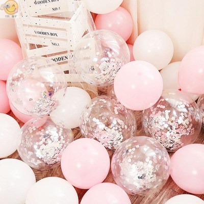 18pcs 10inch Gold Silver Pink Chrome Latex Balloons Confett